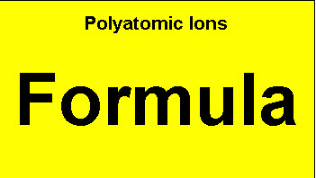 Formula of Polyatomic Ion Appears Here!