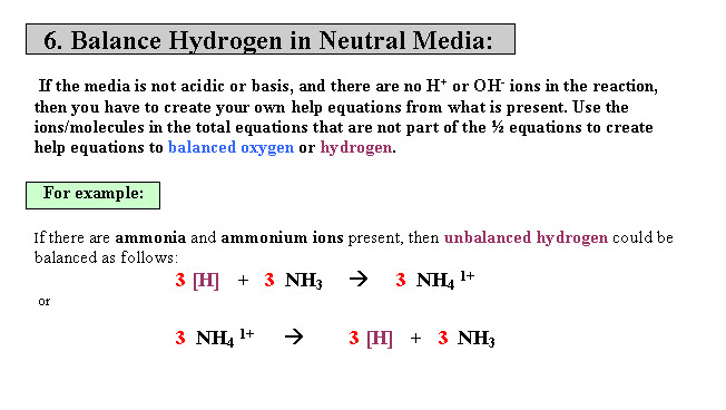 Neutral Media: Balance Hydrogen by creating helpers