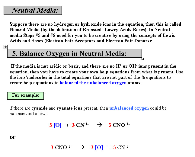 Neutral Media: Balance Oxygens by Creating Helpers