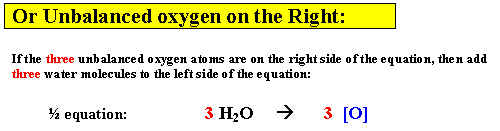 Balancing Oxygens in Half Equations