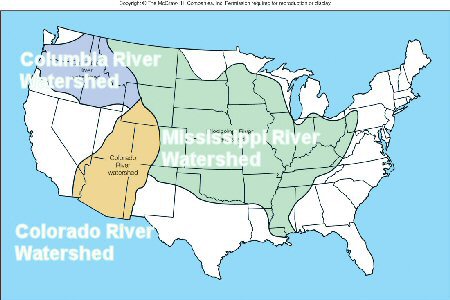 United State Major River Watersheds